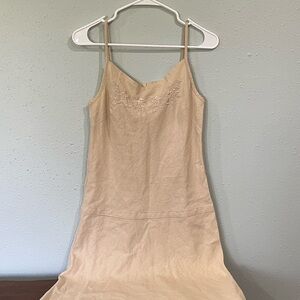 Embroidered Yellow Linen Dress